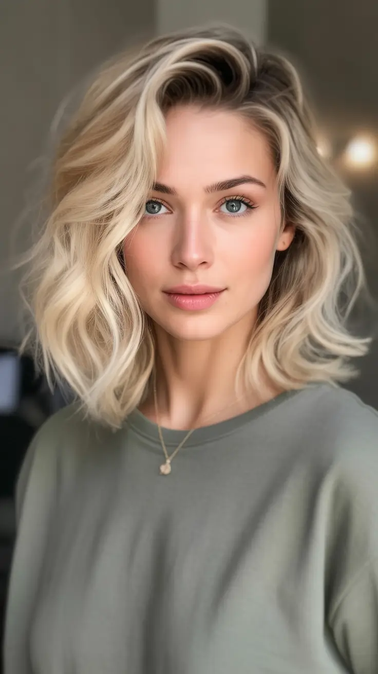 October hair color Buttery Blonde Lob
