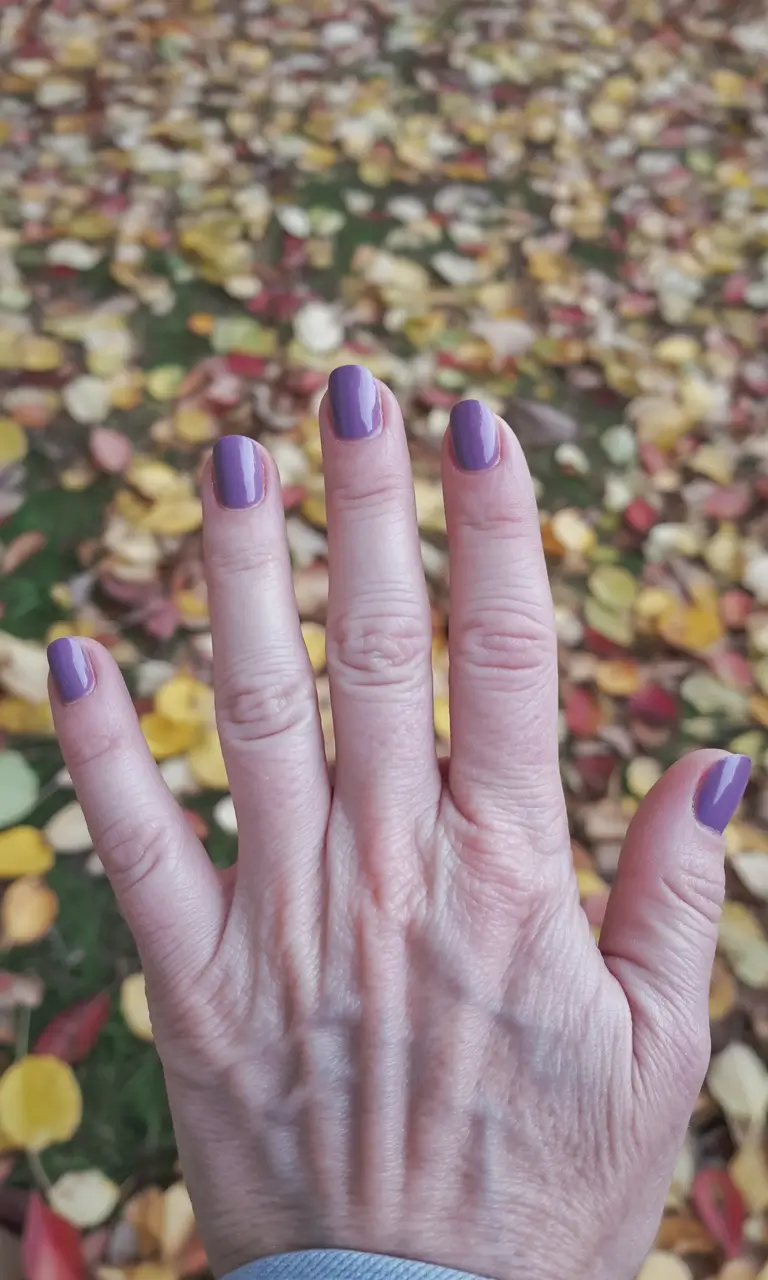 Fall Nail Color Ideas for Women Over 60 – Lavender Autumn Twist