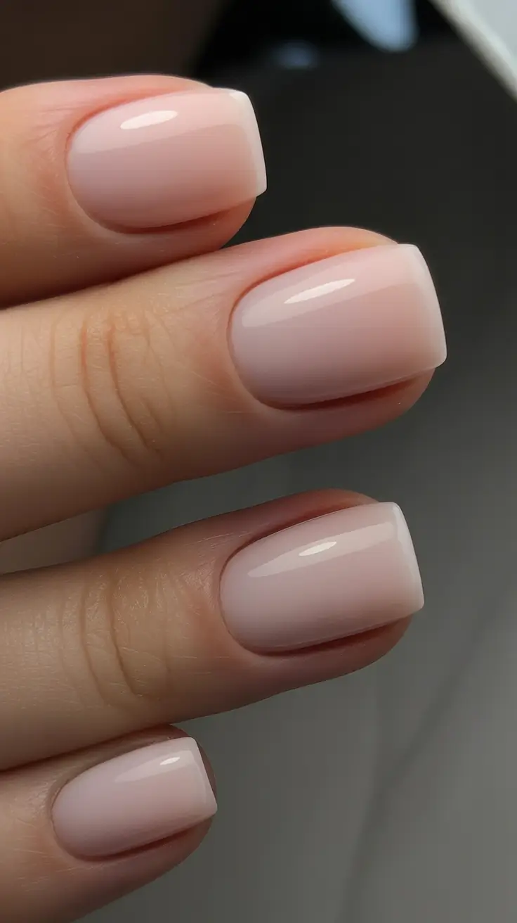October nails color Soft Nude Ombre