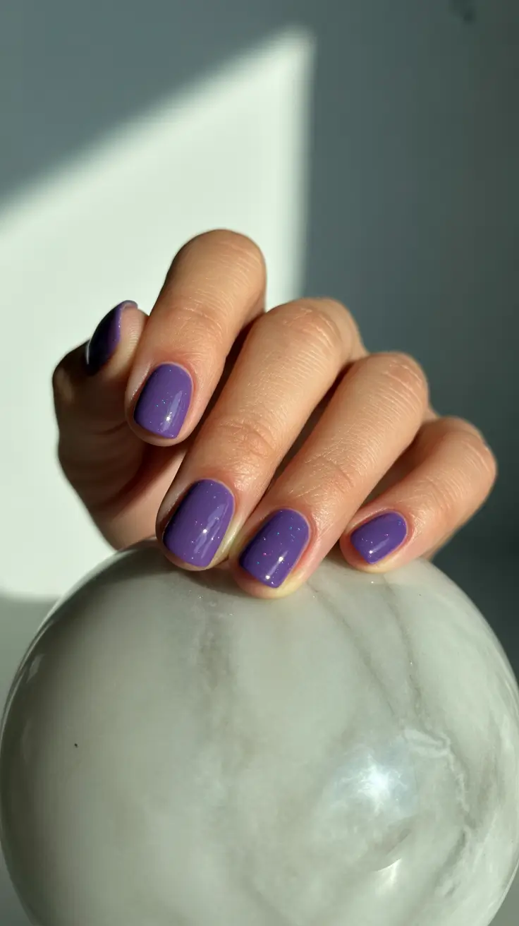 October nails color Glossy Orchid Purple
