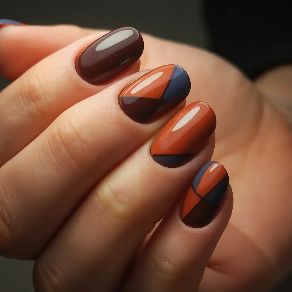 fall inspo nails Modern Geometric Elegance