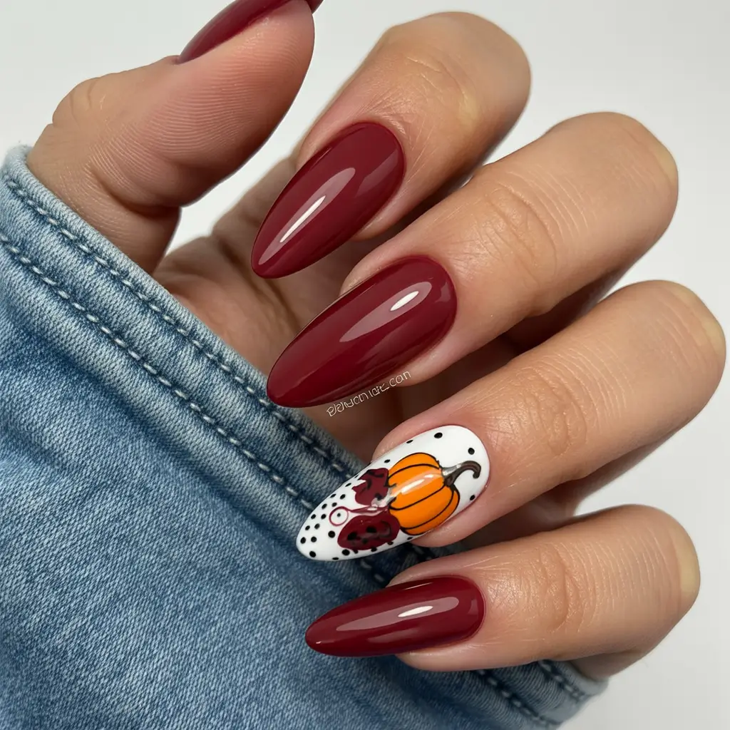 fall inspo nails Pumpkin Patch Accent
