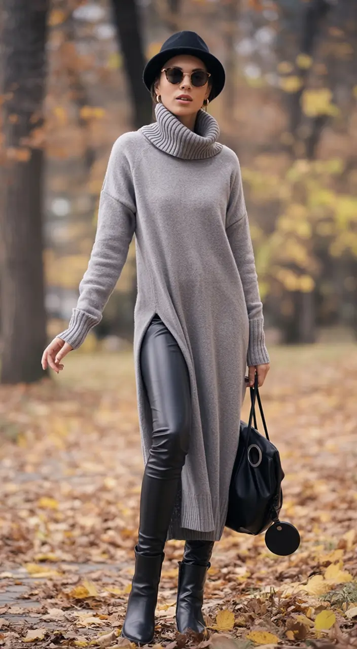 October outfits Sweater Dress Chic for Golden Afternoons