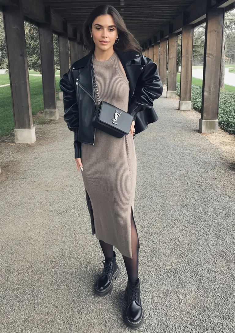 October outfits Modern Knit Dress with an Edge