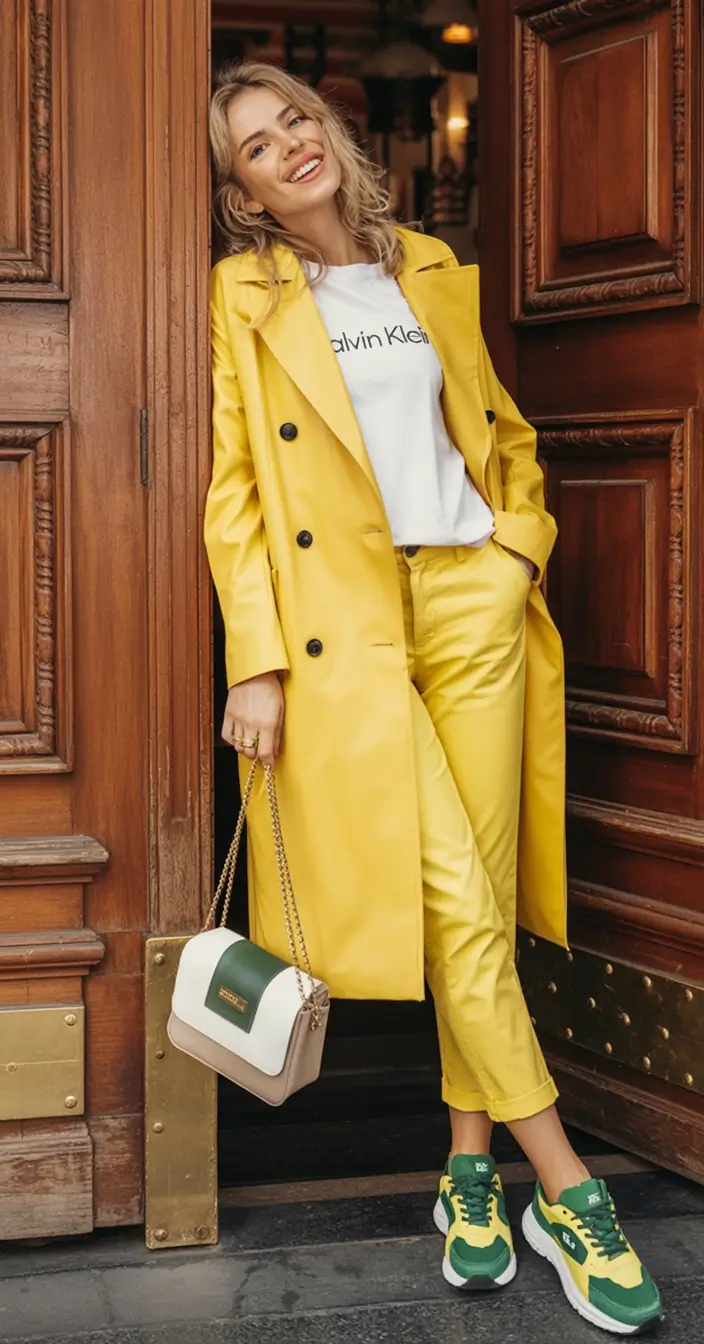 October outfits Yellow Pop of Sunshine