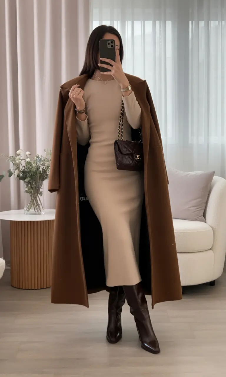 fall winter outfits Sweater Dress Elegance