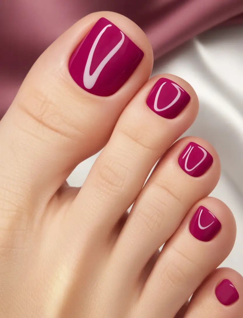 October toe nails Berry Statement Shine