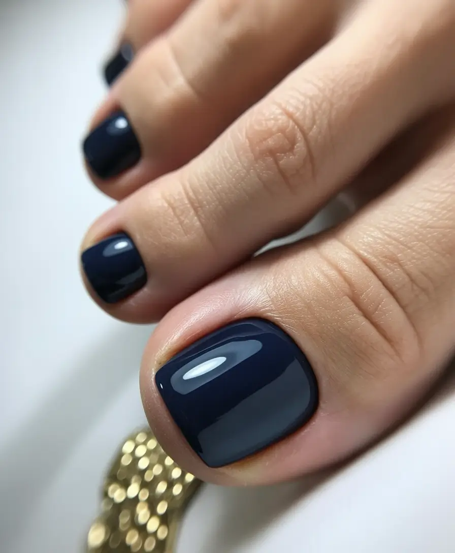 October toe nails Midnight Navy Elegance