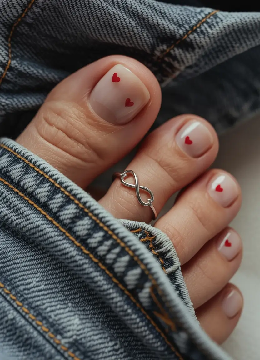 October toe nails Sweetheart Minimalism