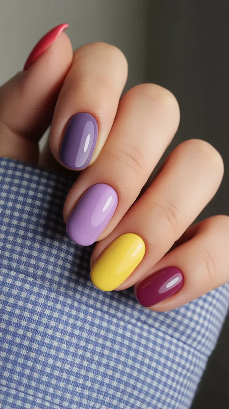 fall/winter nails color Playful Multicolor Pop