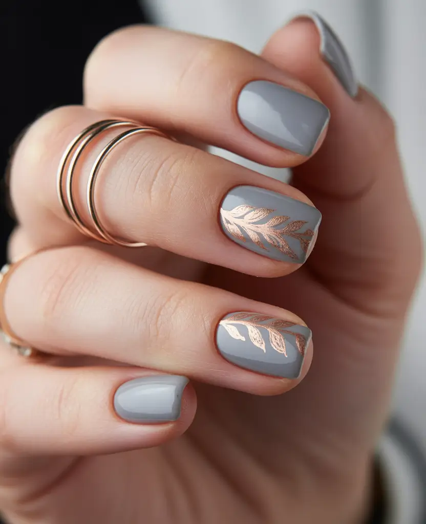 Muted Gray with Rose Gold Accents