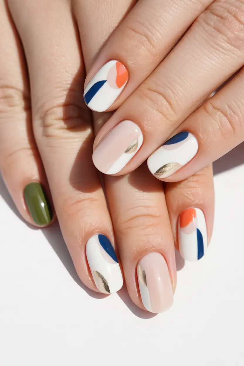 fall winter nails Playful Abstract Pops