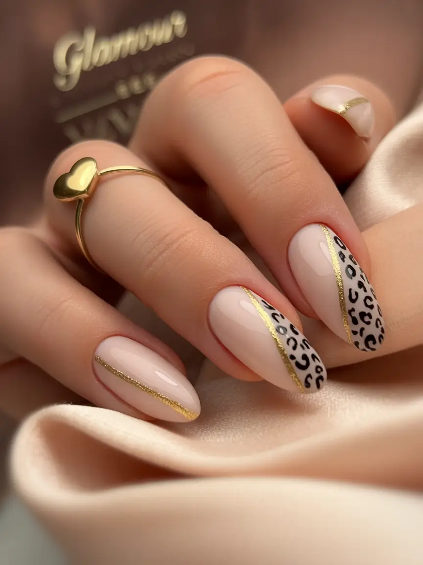 fall winter nails Leopard Luxe Accents