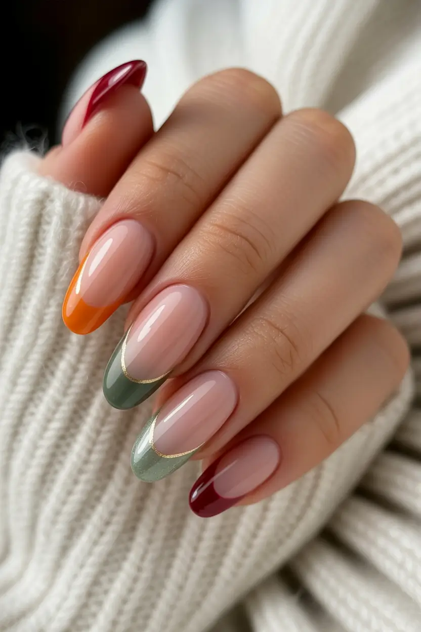 fall winter nails Harvest French Mix