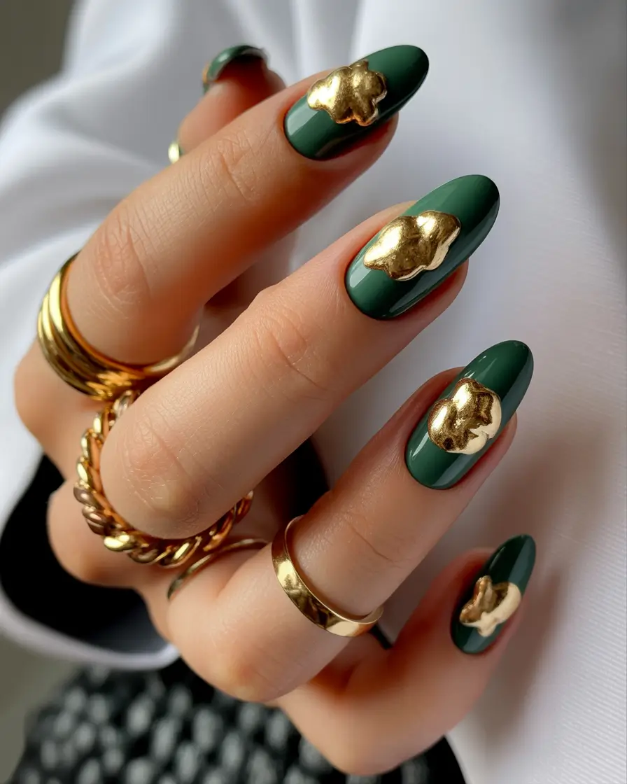 fall winter nails Emerald Luxe Drama