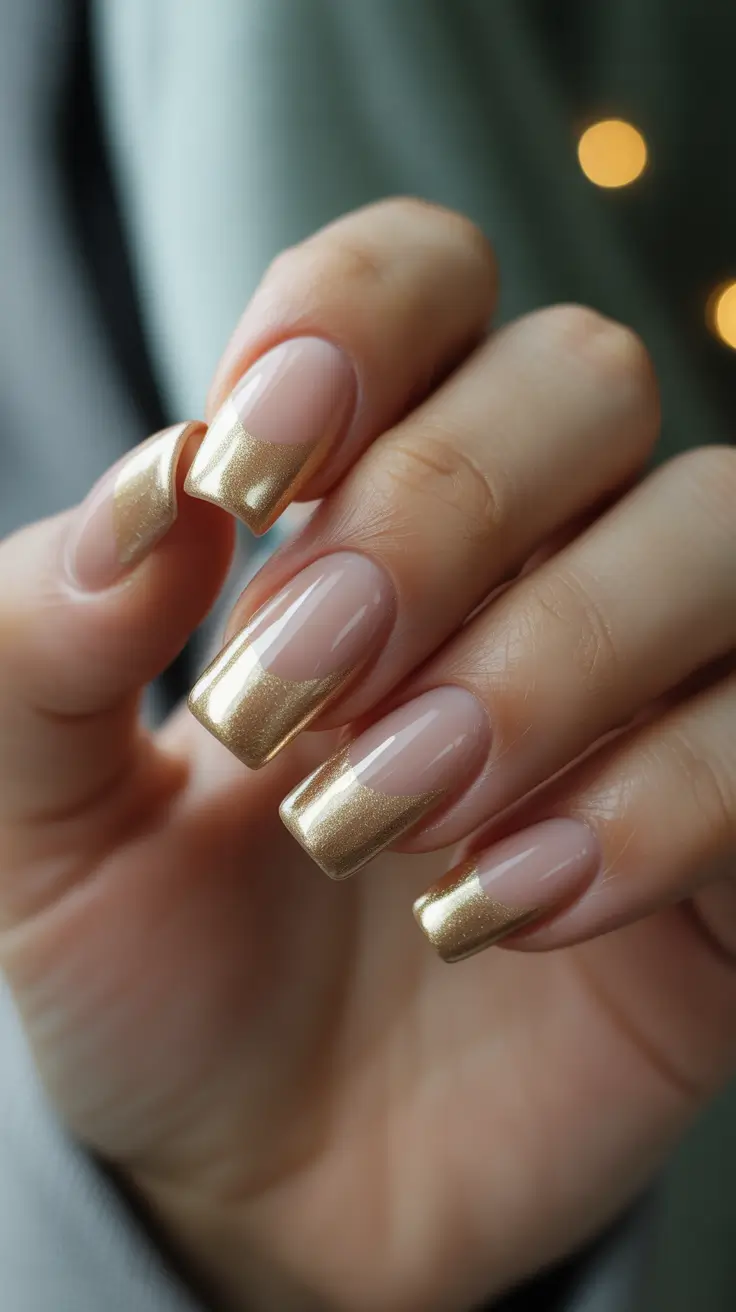gold fall nails Golden French Revival