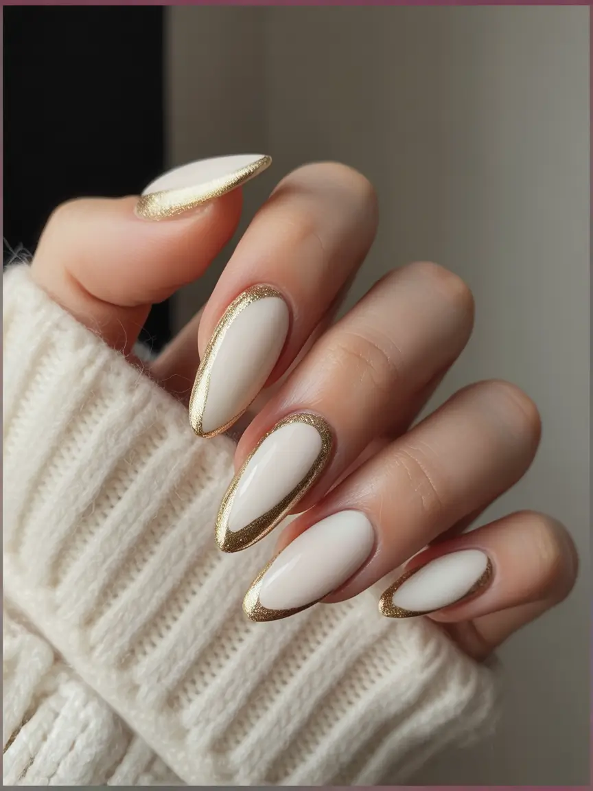 gold fall nails Soft Gold Contour Elegance