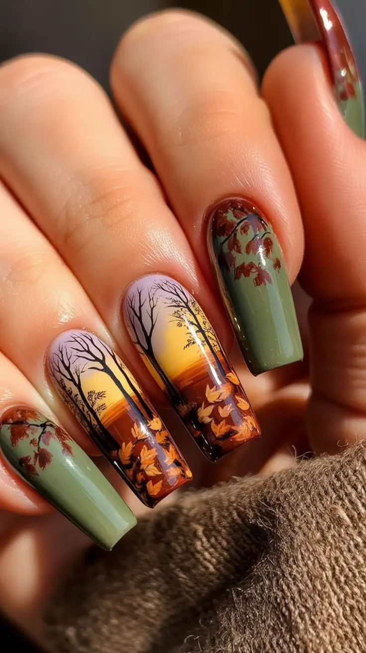 October-nails-design-Golden-Hour-Forest