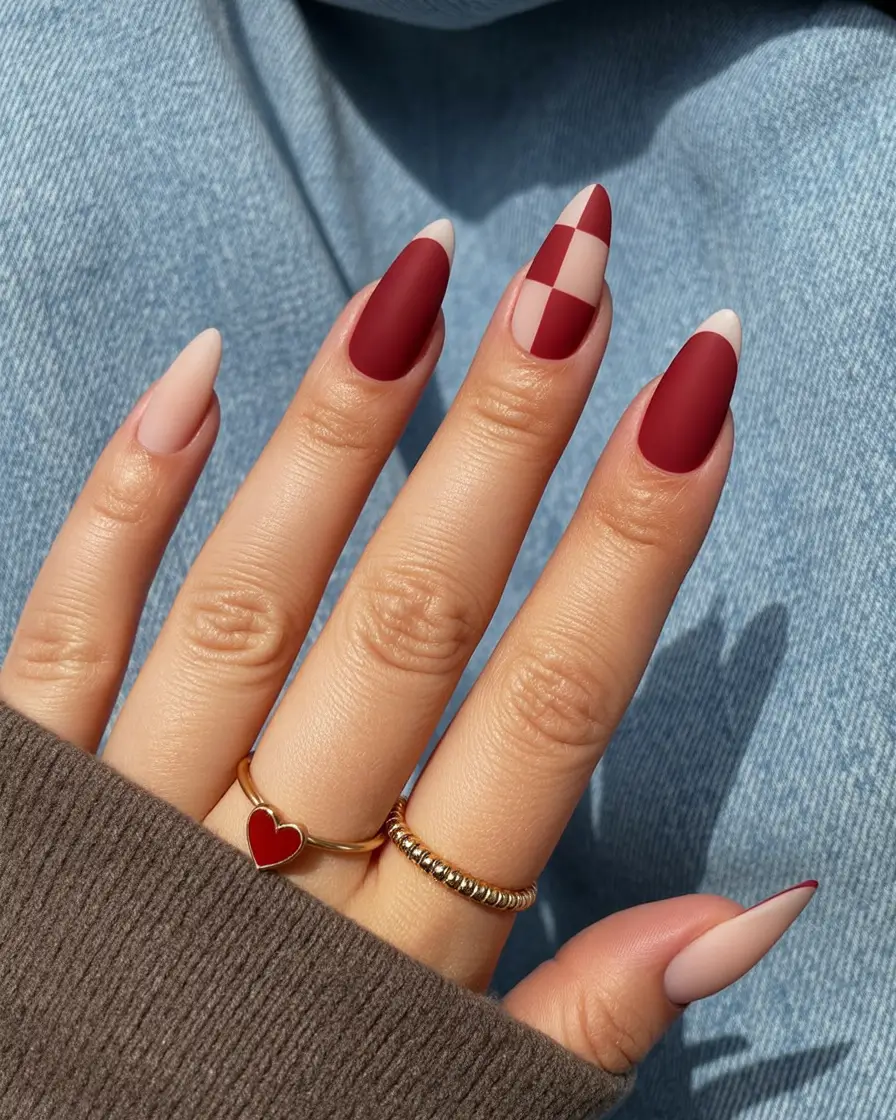 October-nails-design-Checkered-Wine-Luxe