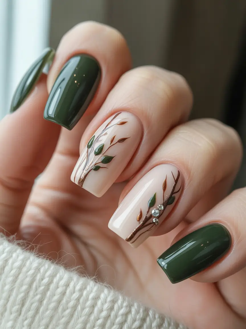 October-nails-design-Forest-Branch-Charm
