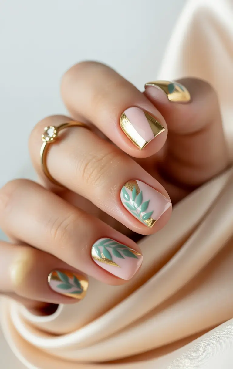 October-nails-design-Emerald-Geometry