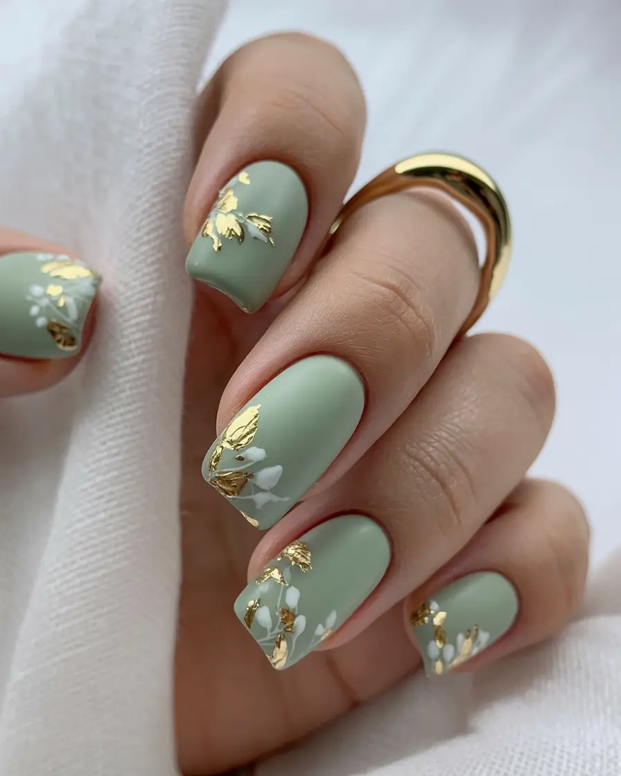 October-nails-design-Olive-Gold-Elegance
