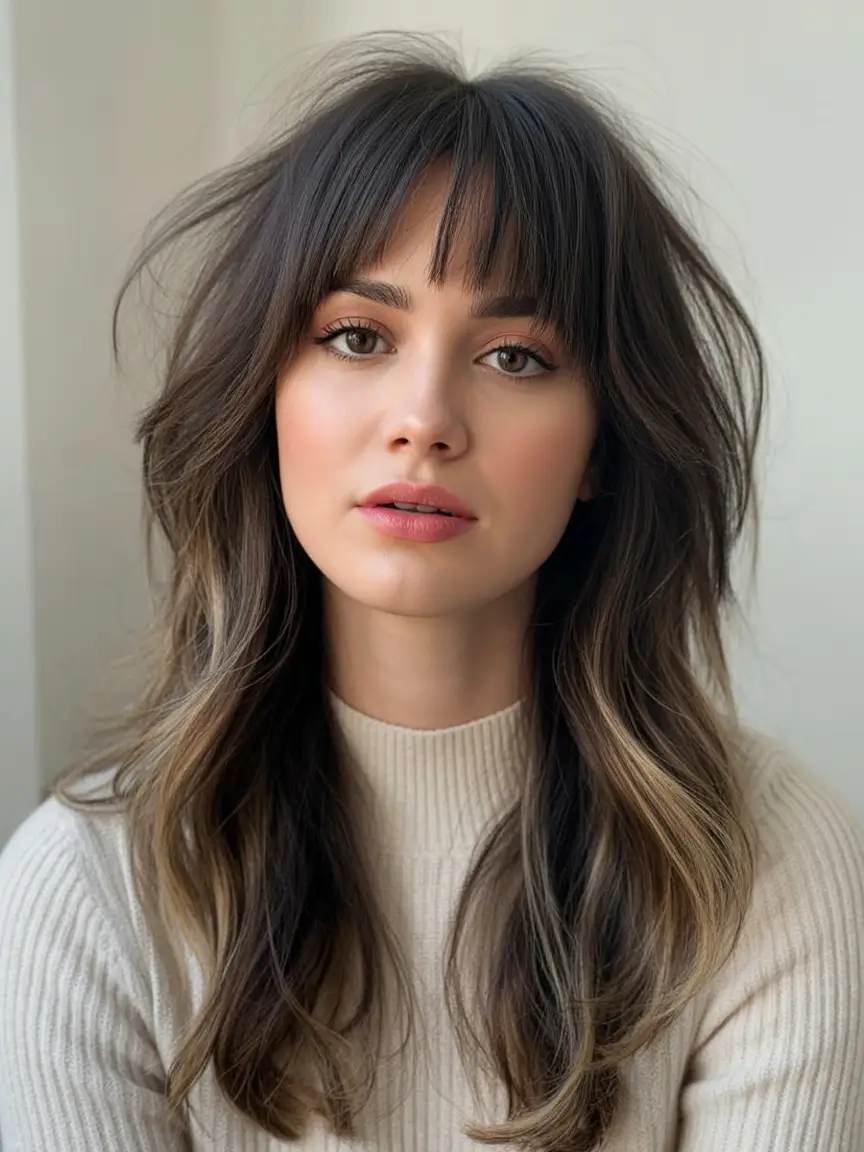 October haircuts Modern Curtain Bangs With Flow