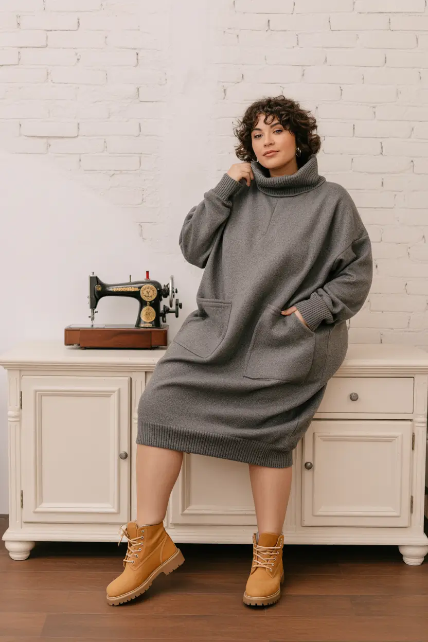 plus size winter outfits Oversized Knit Comfort
