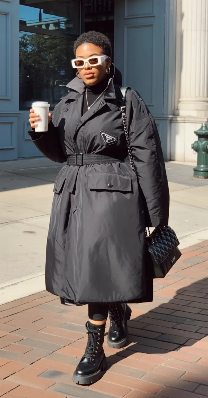 plus size winter outfits Luxury Black Trench Moment
