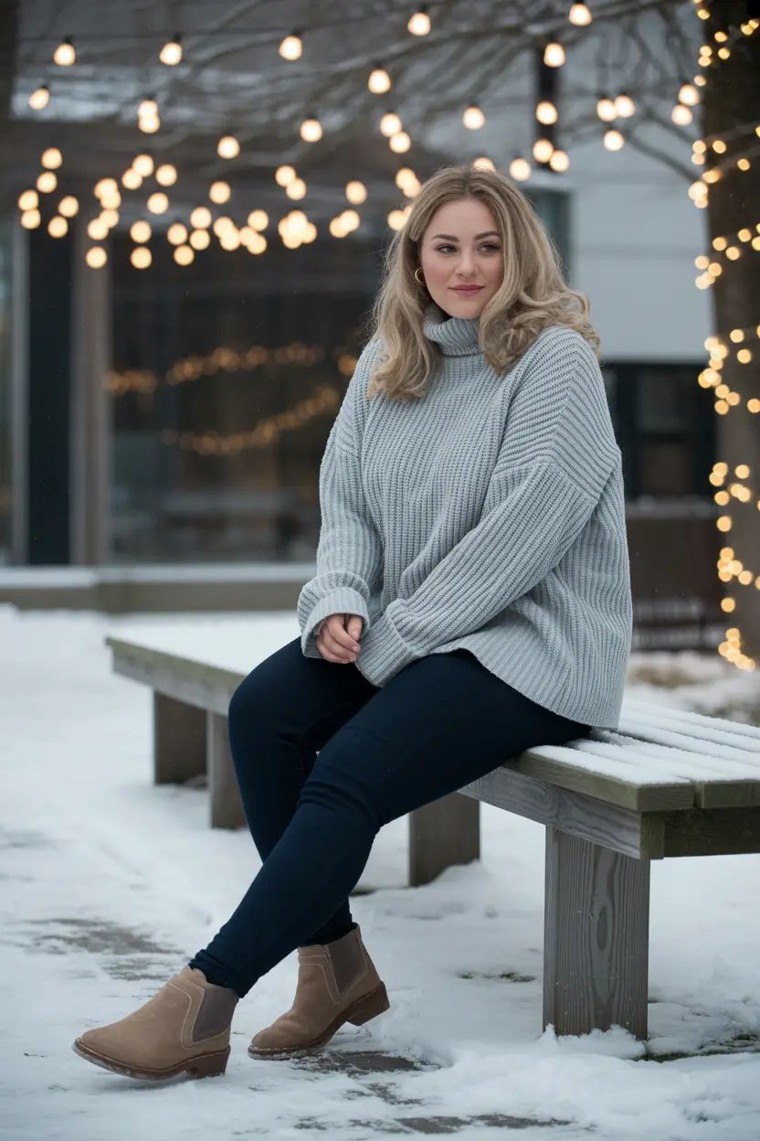 plus size winter outfits Winter Knit Simplicity