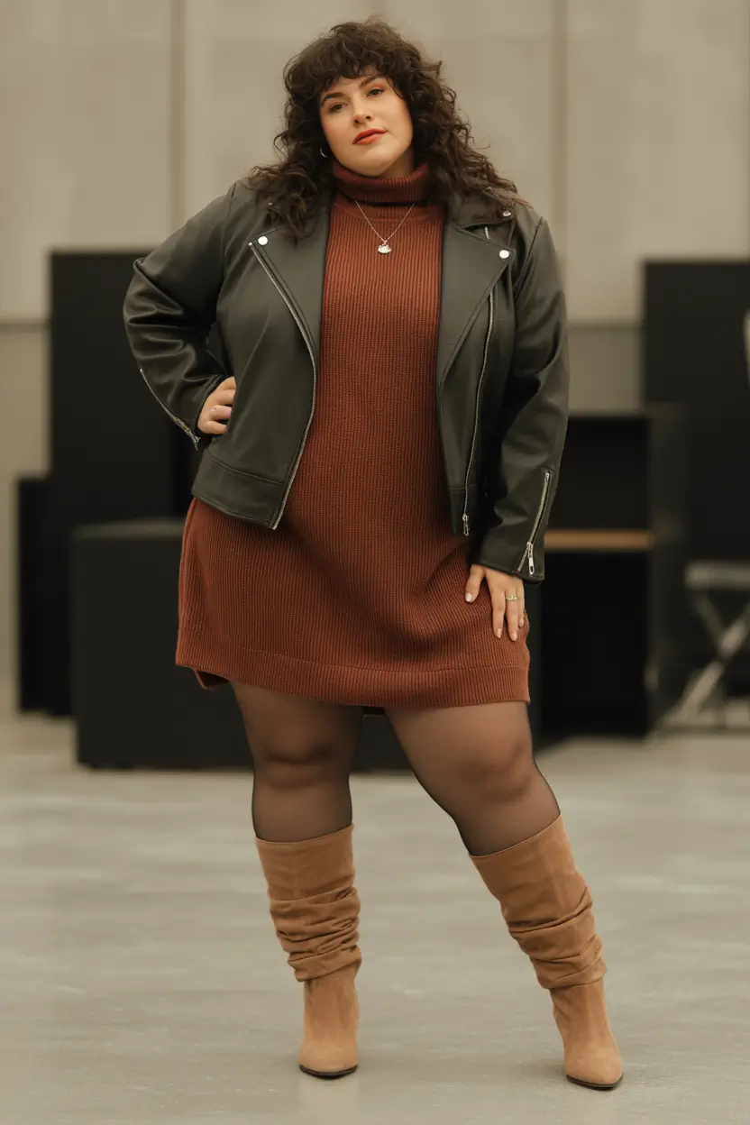 plus size winter outfits Cozy Minimalist with a Pop