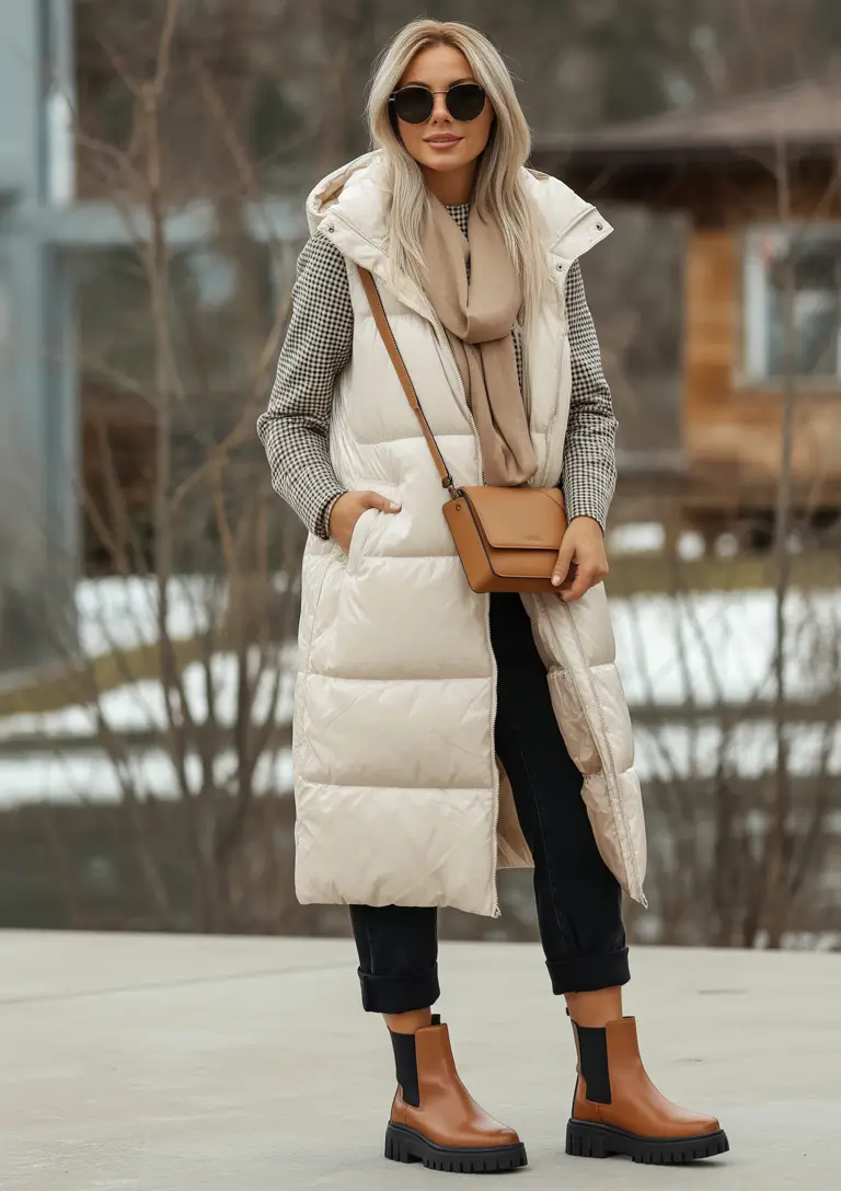 puffer jacket outfit Vest Layering Done Right