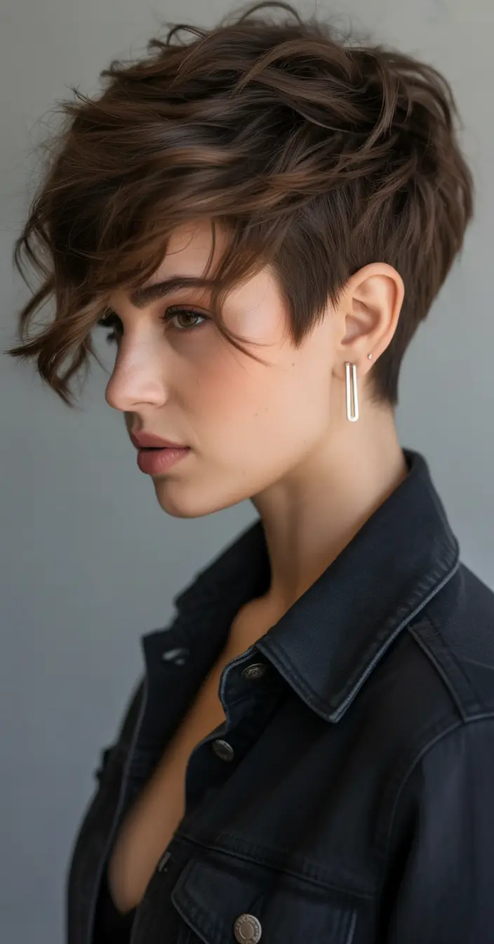 short winter haircuts Textured Espresso Pixie