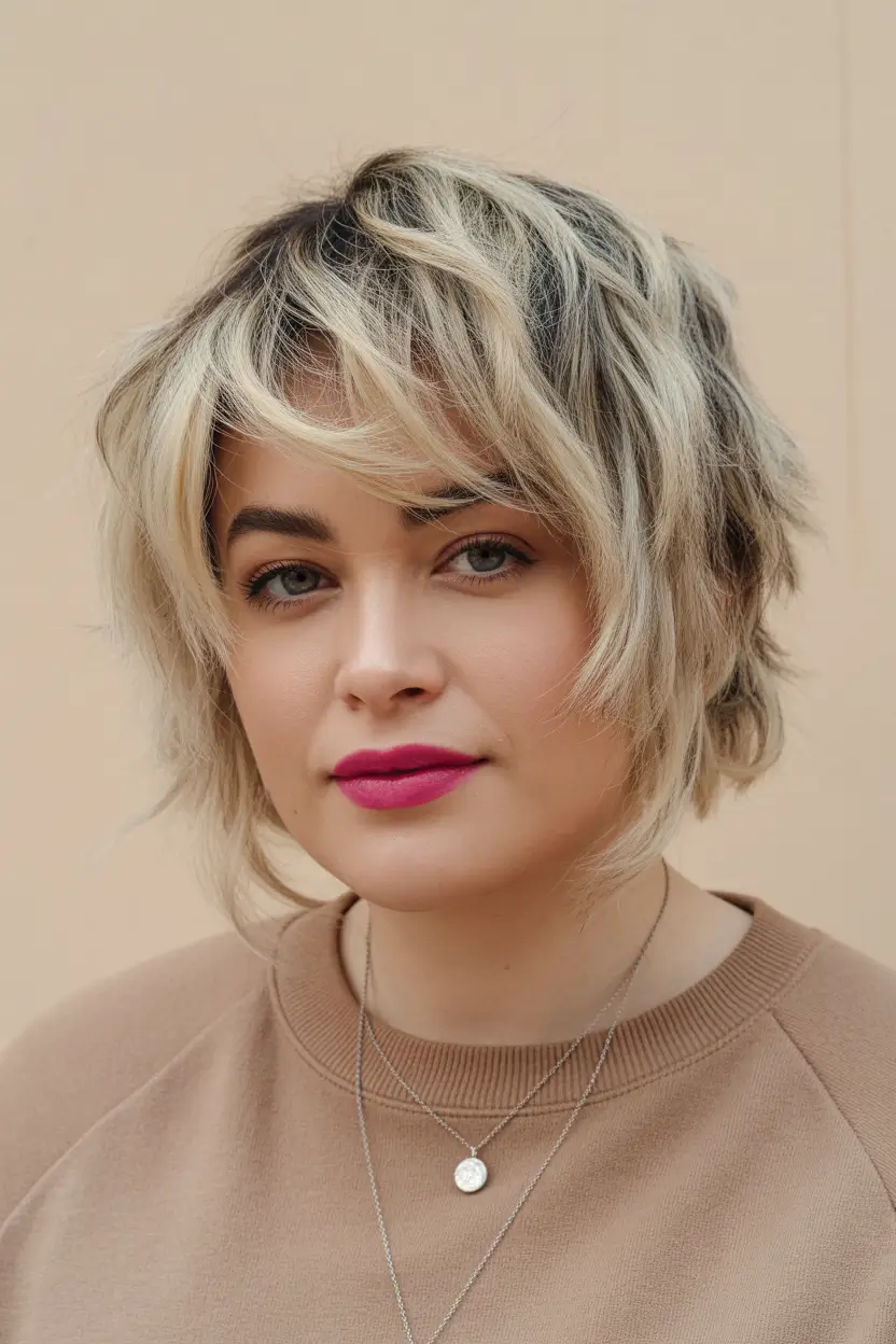 short winter haircuts Choppy Blonde Shag