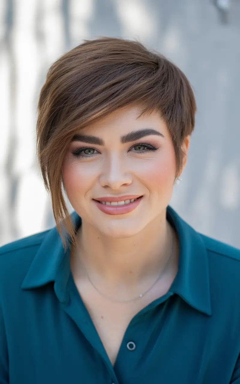 short winter haircuts Polished Side-Swept Crop