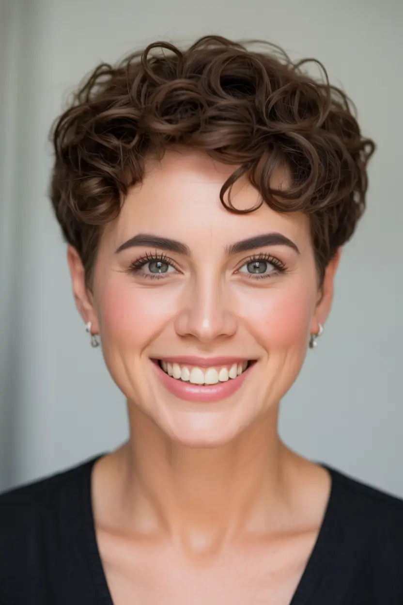 short winter haircuts Playful Curls Pixie