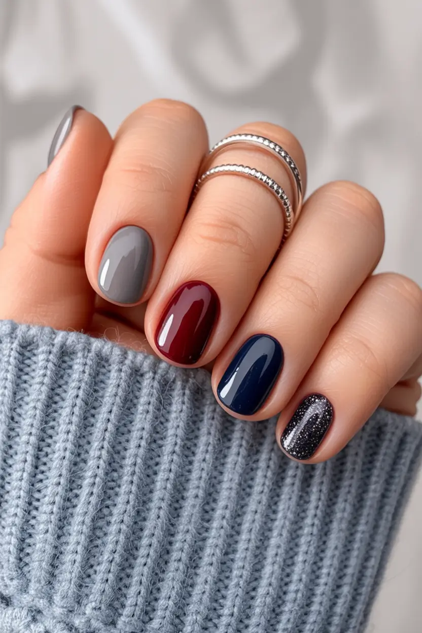 easy fall nails Autumn Skies Mix