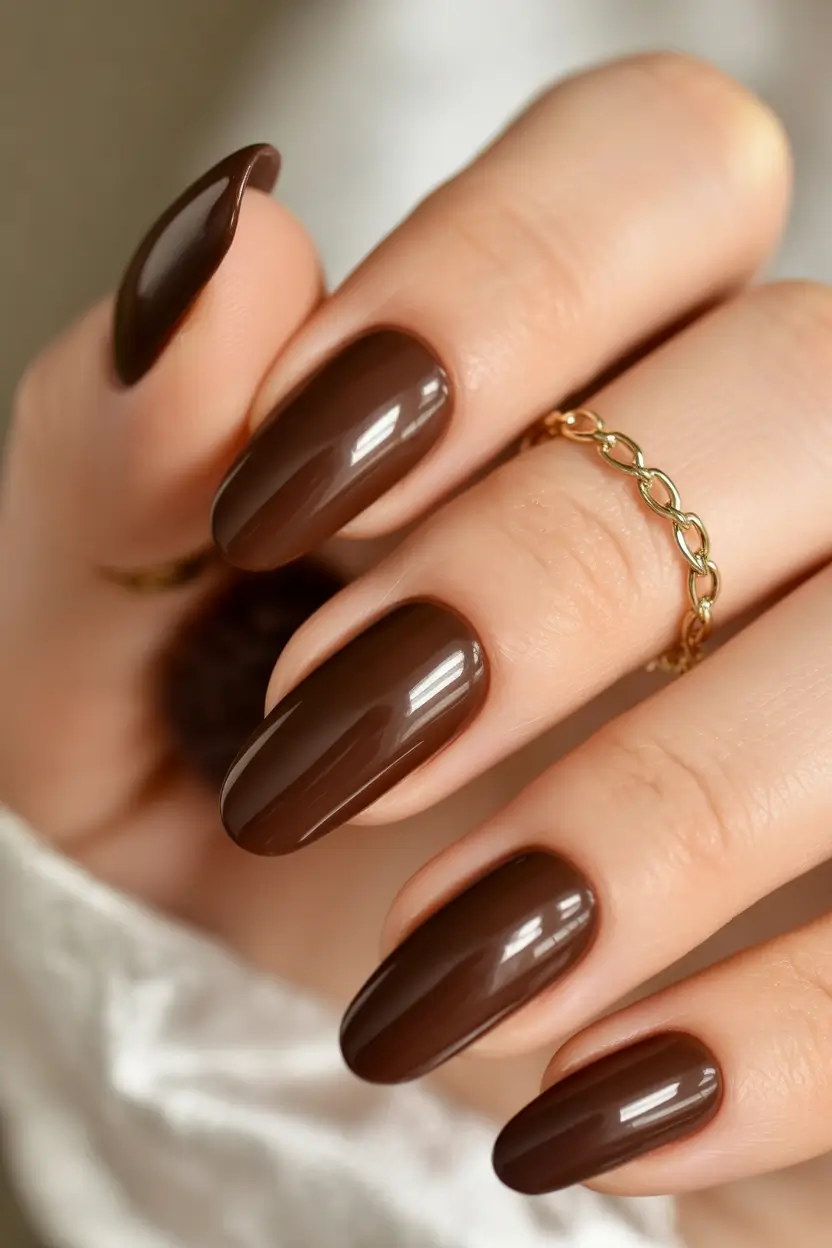fall colors for nails Rich Chocolate Elegance