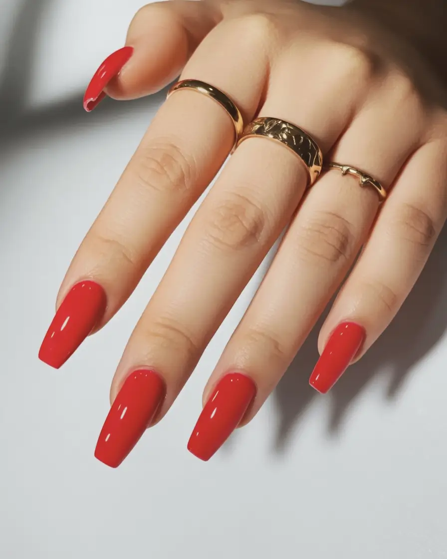 fall colors for nails Classic Crimson Statement