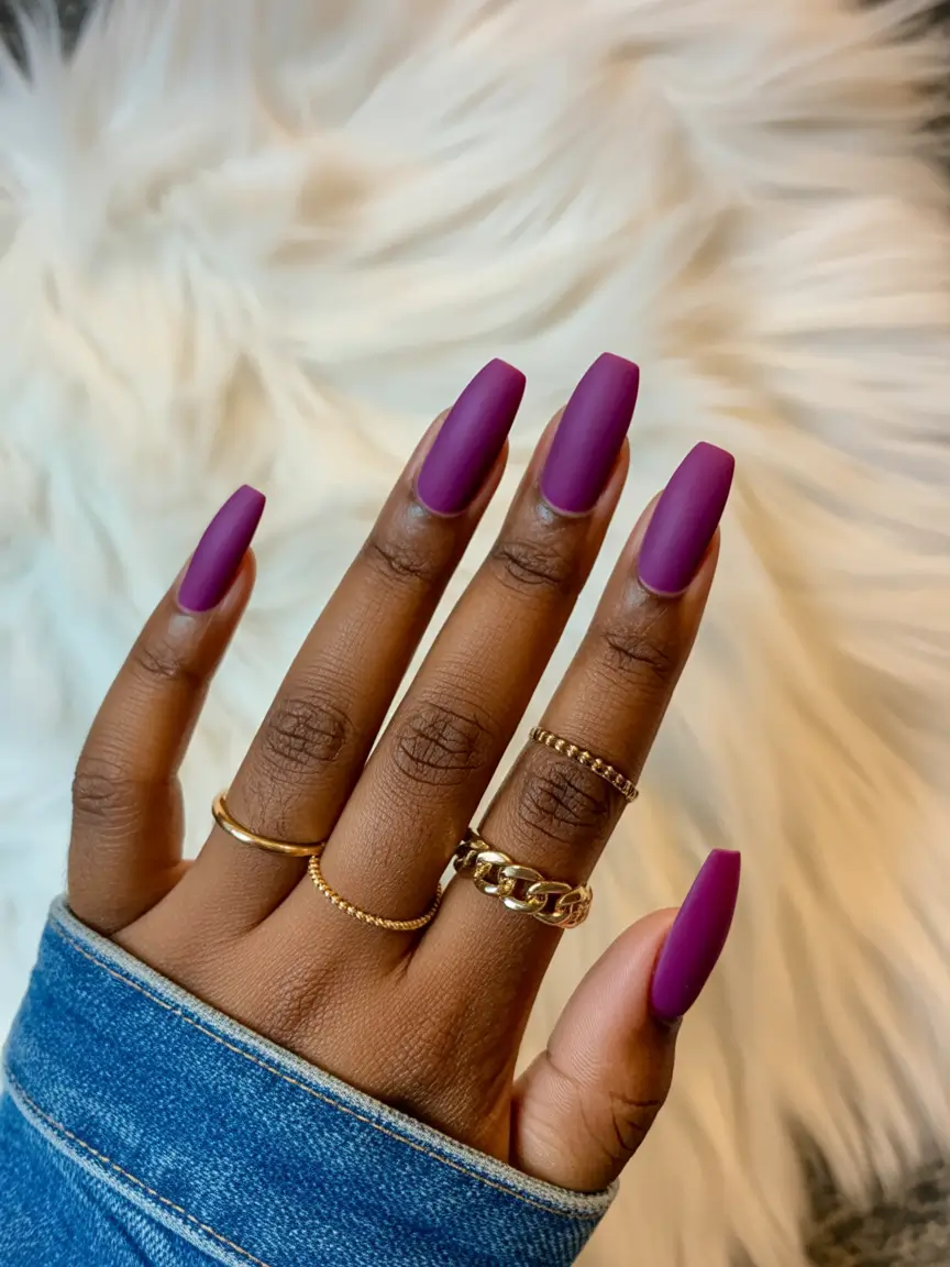 fall colors for nails Velvety Plum Matte