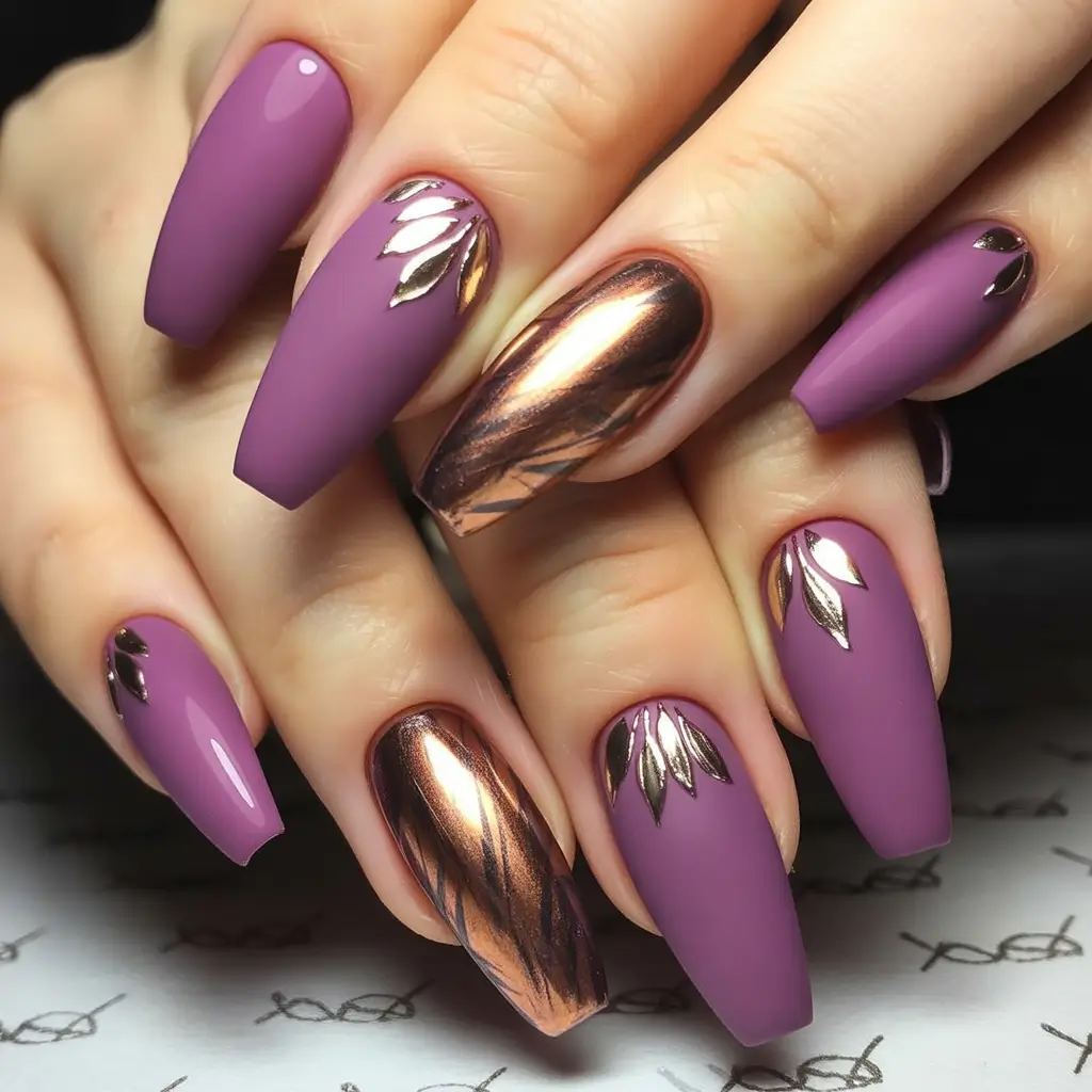 fall colors for nails Plum and Copper Metallic Fusion