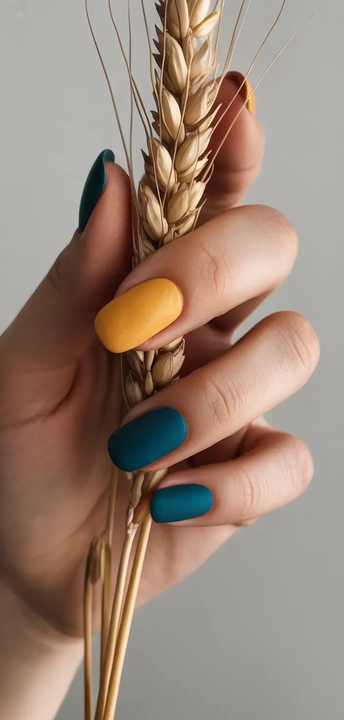 fall matte nails Harvest Tones Duo