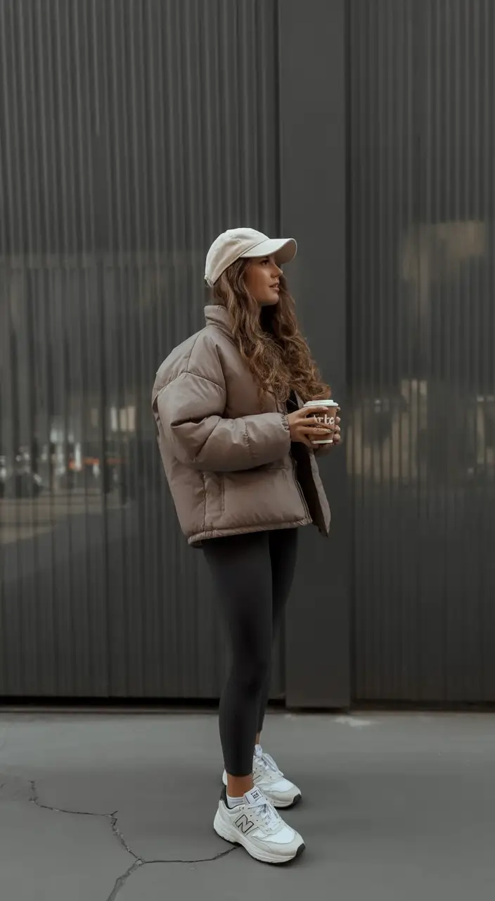 Sporty Puffer With Leggings outfit inspiration