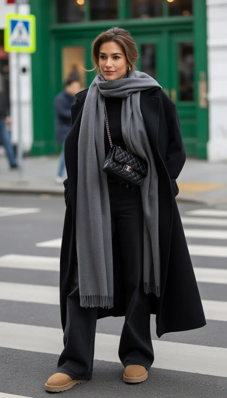 uggs outfit Monochrome Layers with a Grey Twist