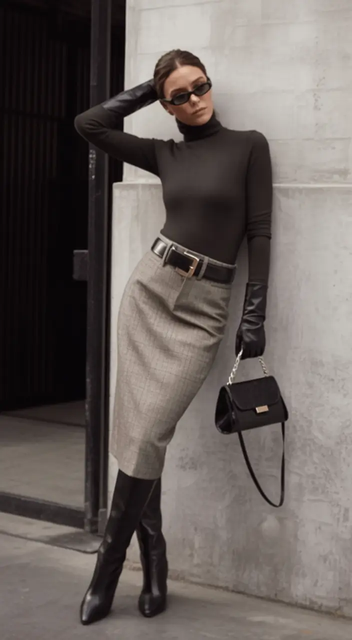 winter capsule wardrobe Sculpted Sophistication in a Pencil Skirt