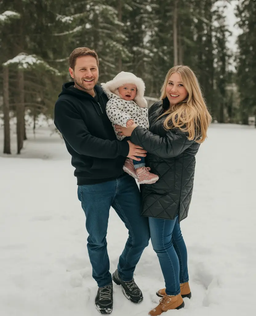winter family photo outfits Casual Quilted Comfort