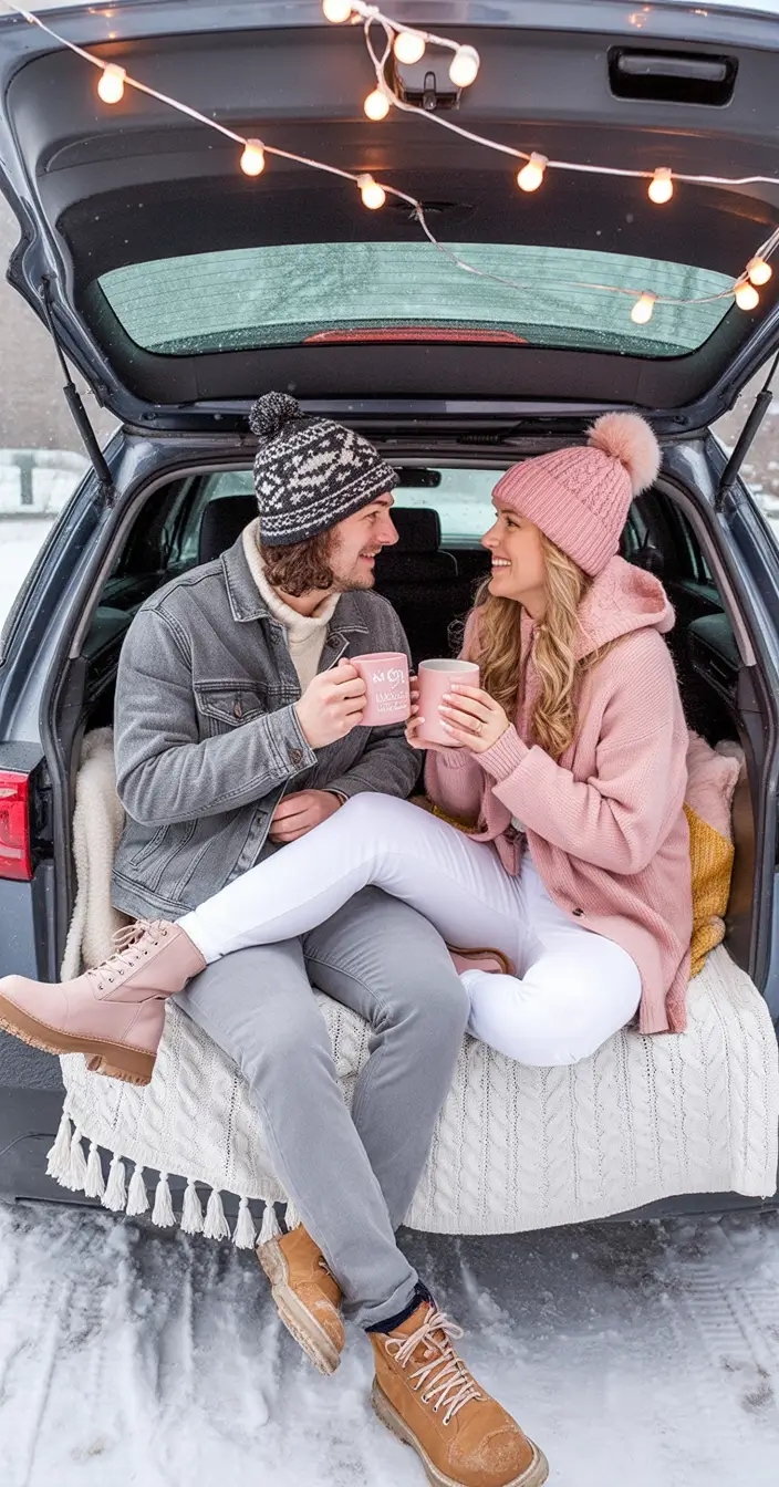 winter family photo outfits Cozy Car Trunk Vibes
