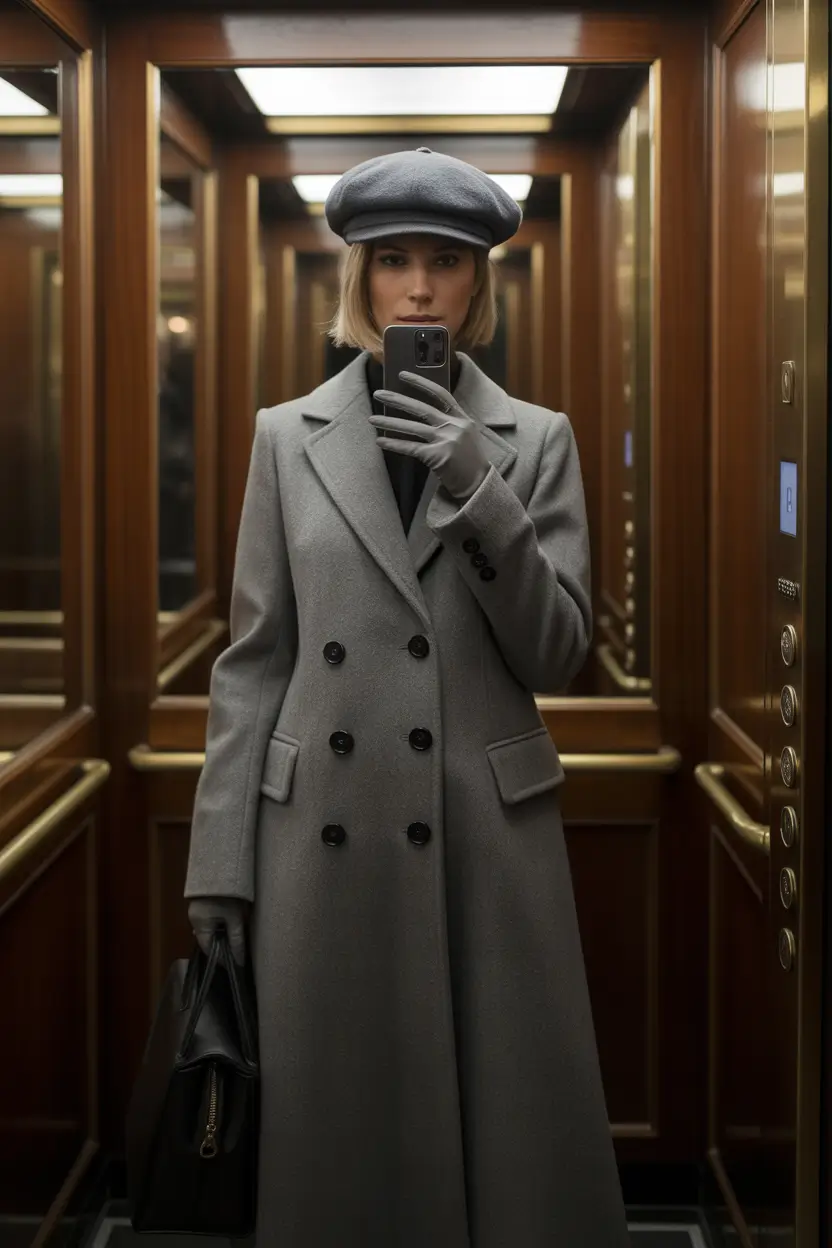 winter fashion inspo Parisian Grey with a Modern Twist