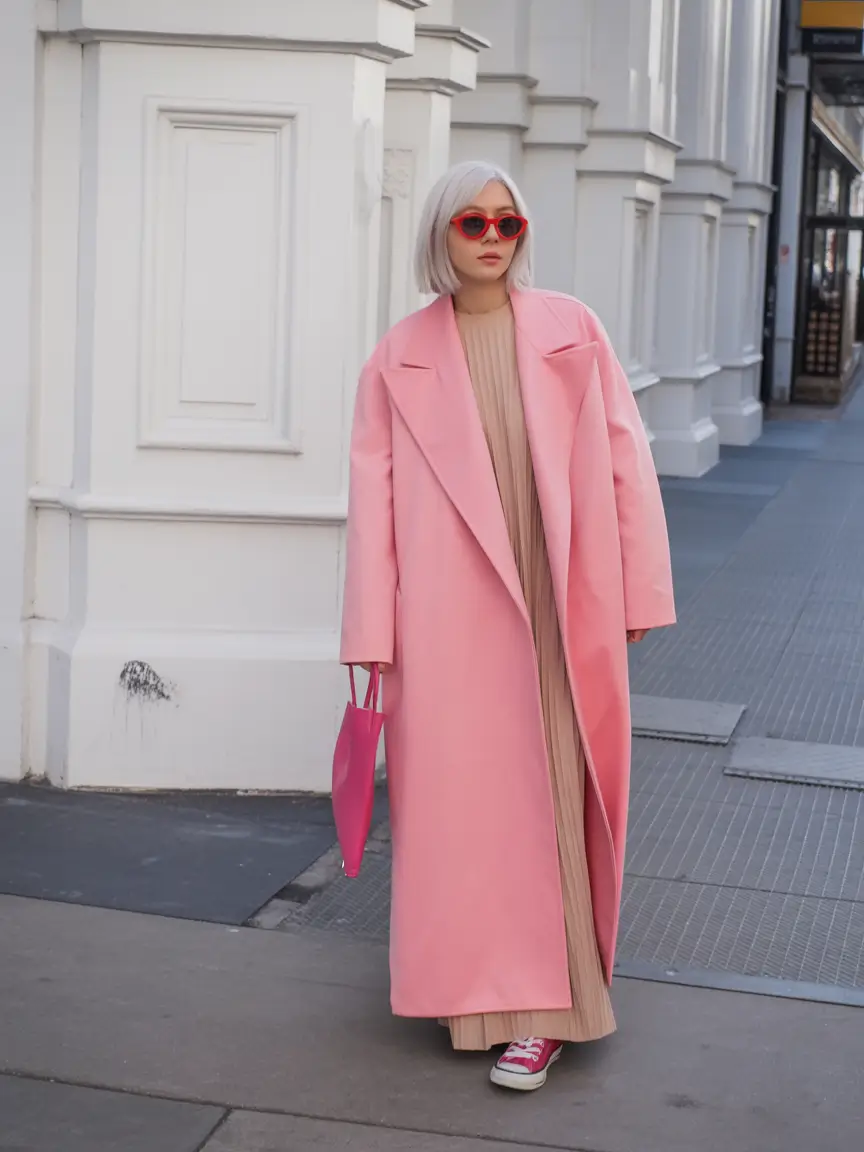 winter fashion inspo Playful Pink Meets Street Chic