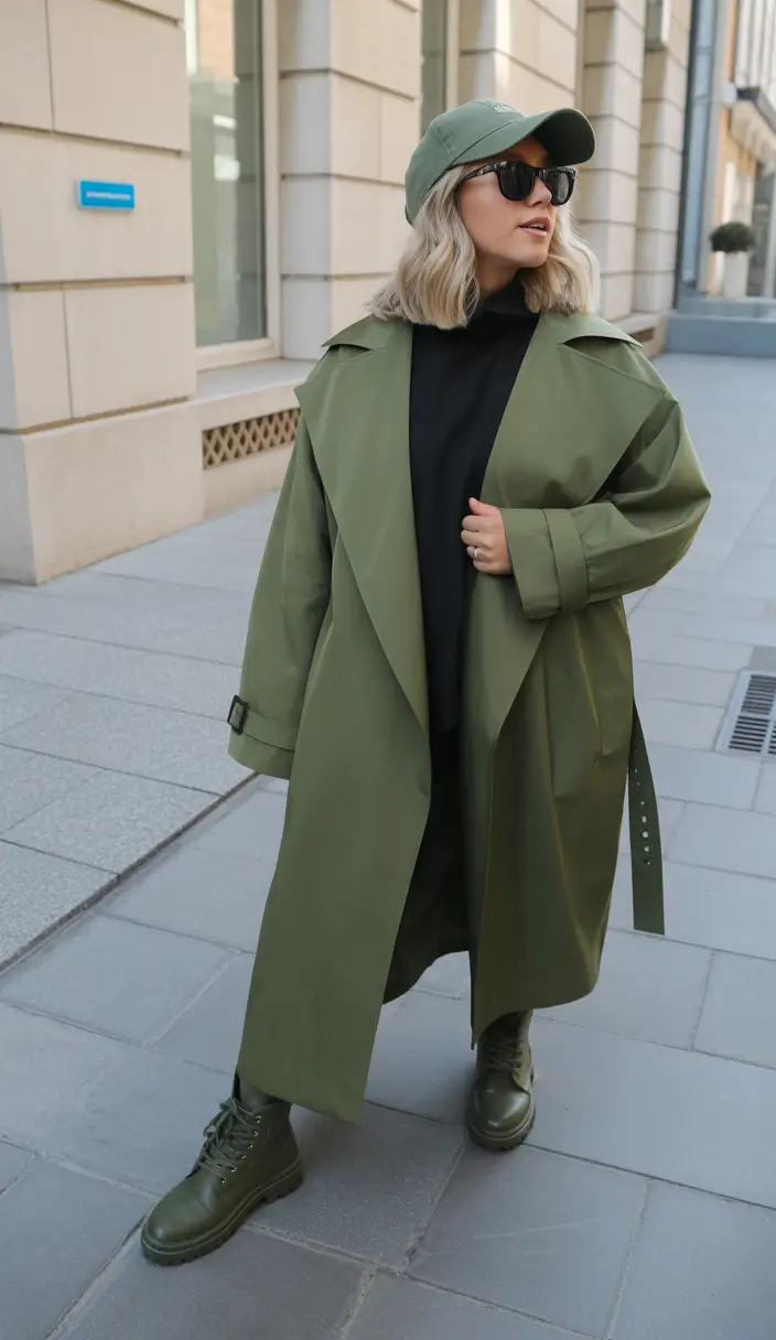 winter fashion inspo Monochrome Military Green
